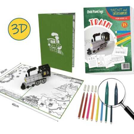 child painting train