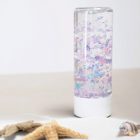 bouteille sensorielle coquillages roses