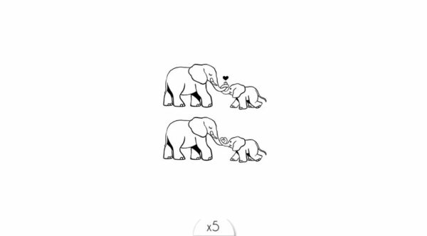 Tatouage éphémère Lovely Duo d'éléphants