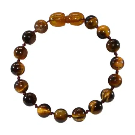 Bracelet Bébé - Pierres naturelles : oeil du Tigre Marron