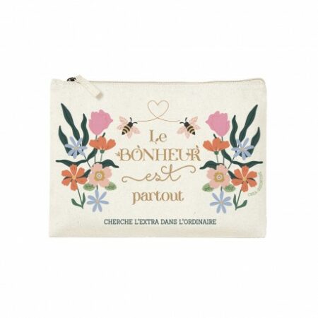Trousse rectangulaire PM (20x13 cm) - Le bonheur est partout