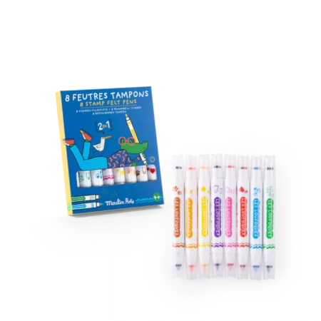 Les Loufoques 8 feutres tampons 2 en 1