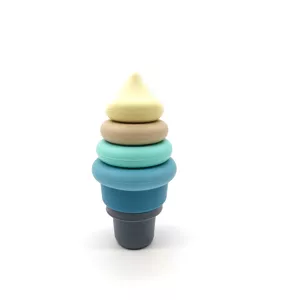 Jouet d'éveil Montessori - Glace Empilable Silicone - bleu