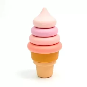 Jouet d'éveil Montessori - Glace Empilable Silicone - rose