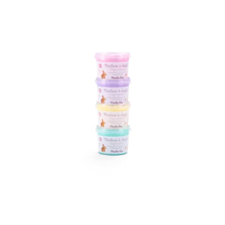 4 pots de peinture à doigts pastel