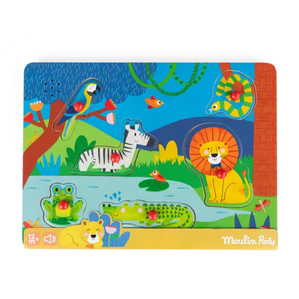 Puzzle sonore animaux en bois