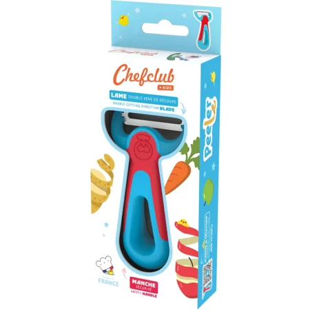 Couteau éplucheur CHEFCLUB Kids bleu et rouge