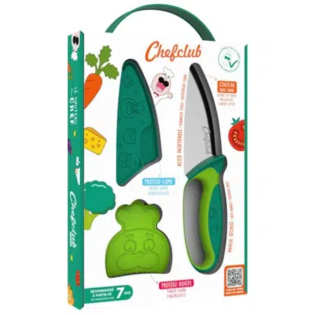Chefclub Kids- Kit Couteau de Cuisine pour Enfants Vert