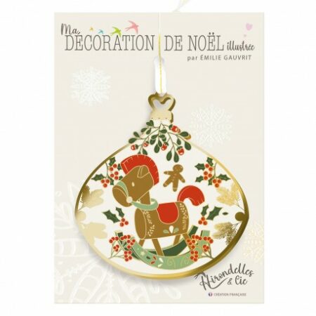 Décoration de Noël à suspendre (10cm) - Belle nuit de Noël (cheval)