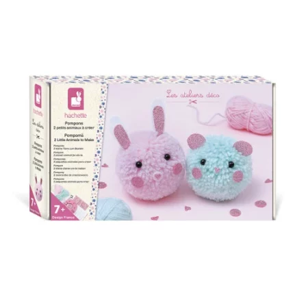 Kit Créatif - 2 Pompons Animaux à Créer