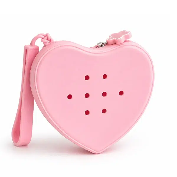 Pochette cœur personnalisable rose