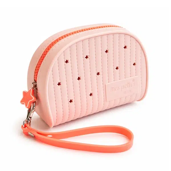 Trousse de beauté personnalisable en silicone corail