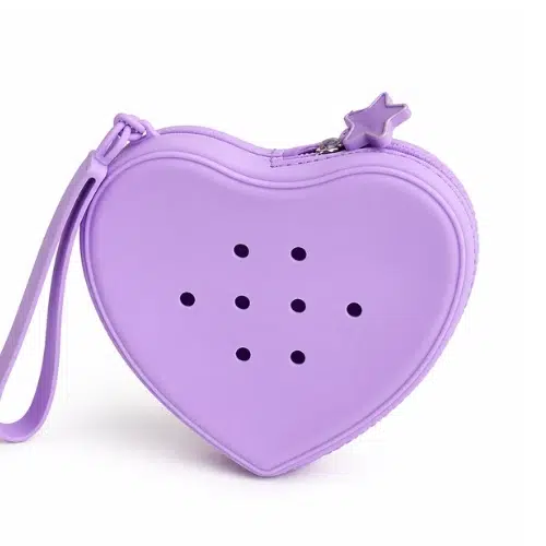 Pochette cœur personnalisable Violet