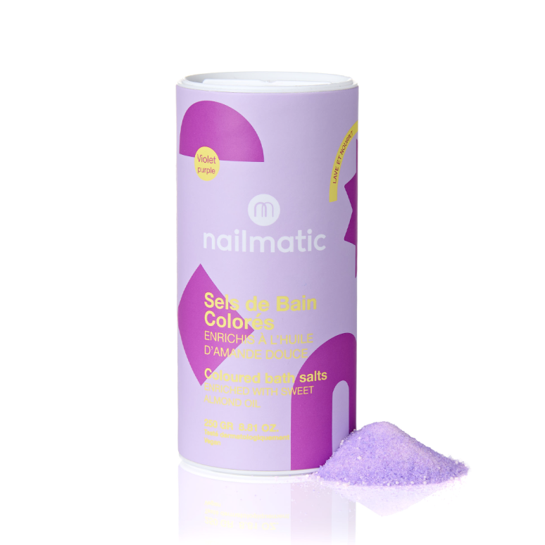 Sels de bain colorés violet