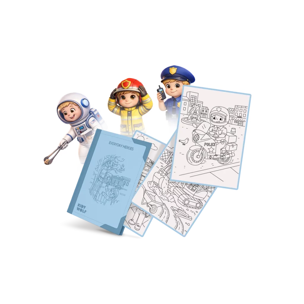 RECHARGE KIDYDRAW-PAD 30 dessins à décalquer dès 6 ans - Héros du quotidien