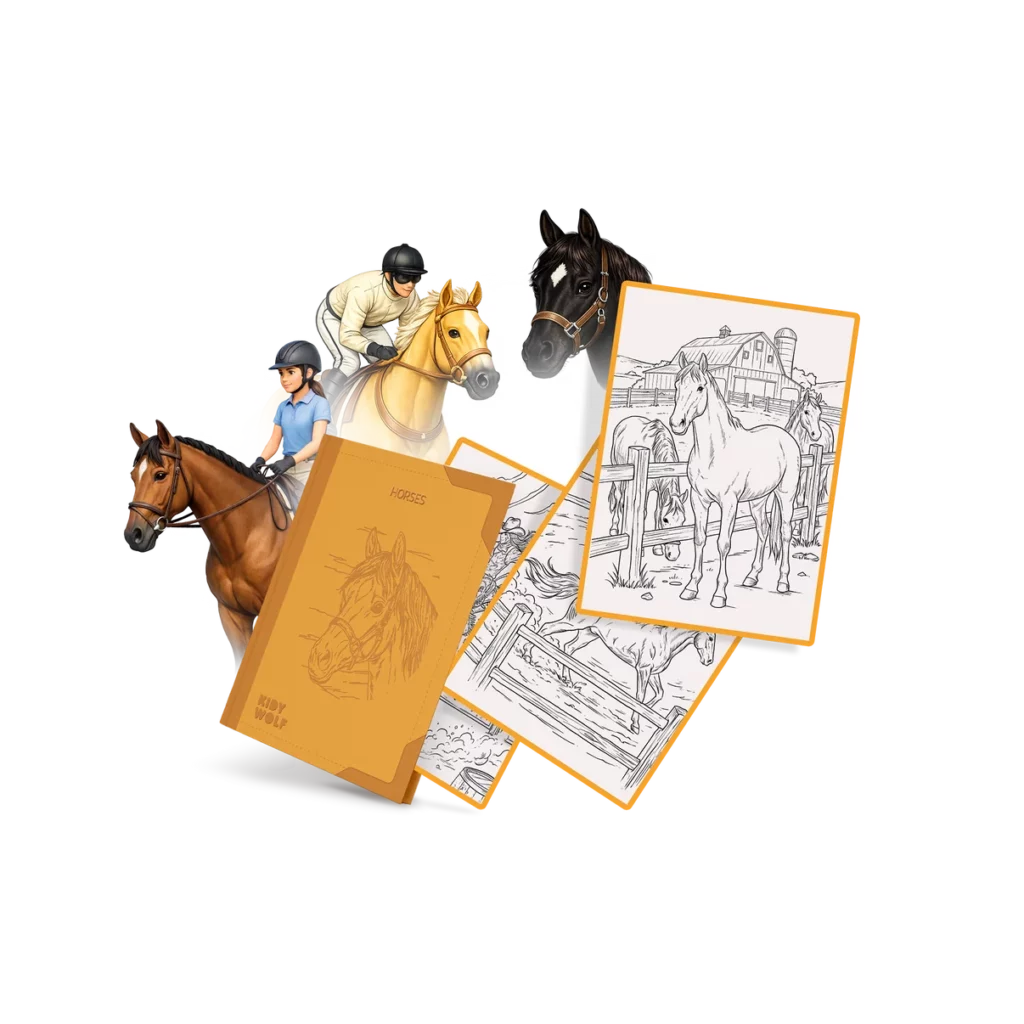 RECHARCHE KIDYDRAW-PAD 30 dessins à décalquer dès 8 ans - Chevaux