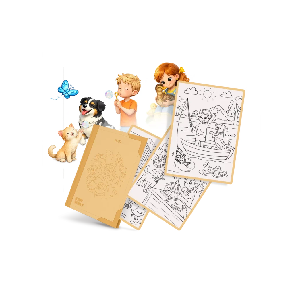 RECHARGE KIDYDRAW-PAD 30 dessins à décalquer dès 6 ans - Animaux de compagnie