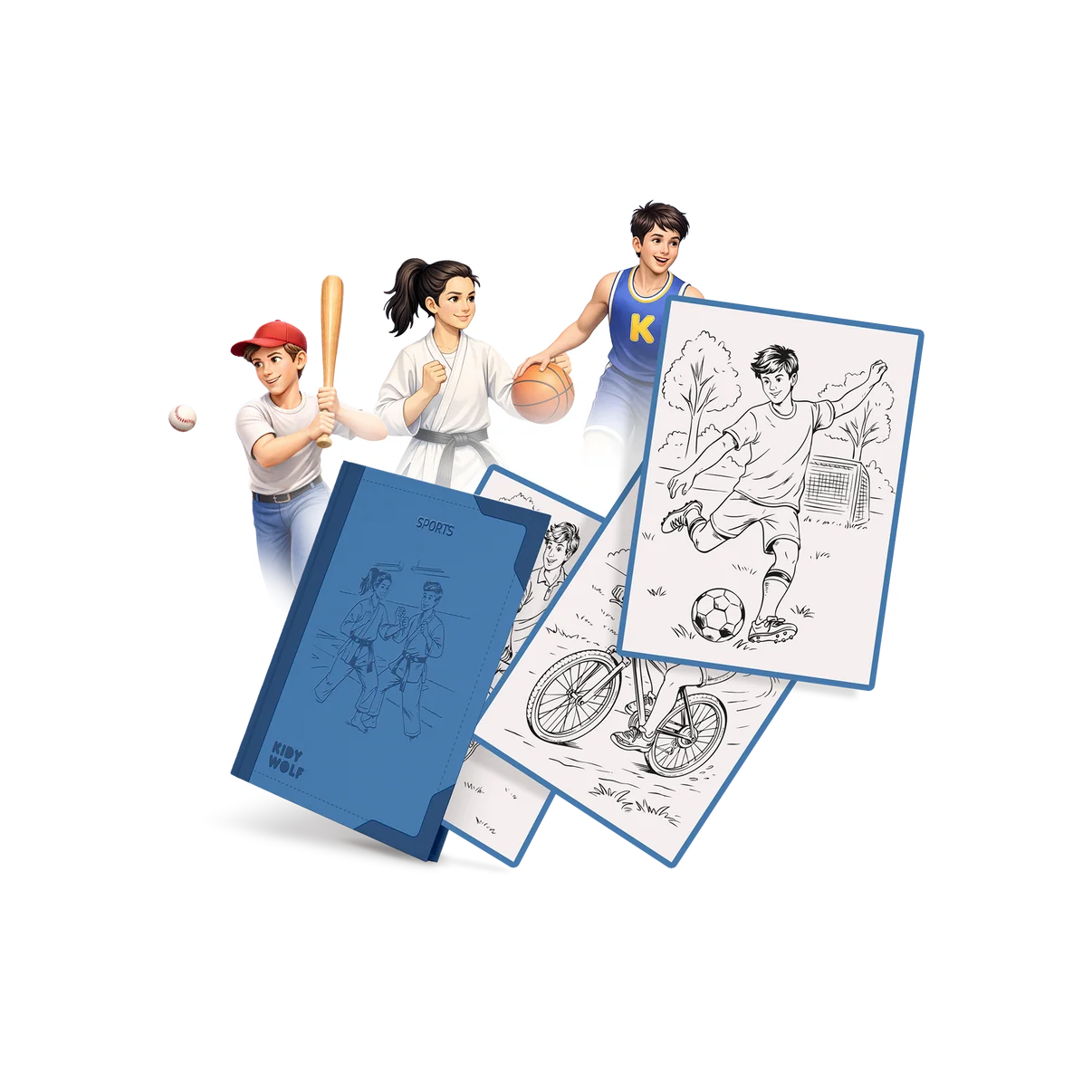 RECHARGE KIDYDRAW-PAD 30 dessins à décalquer dès 8 ans - Sports