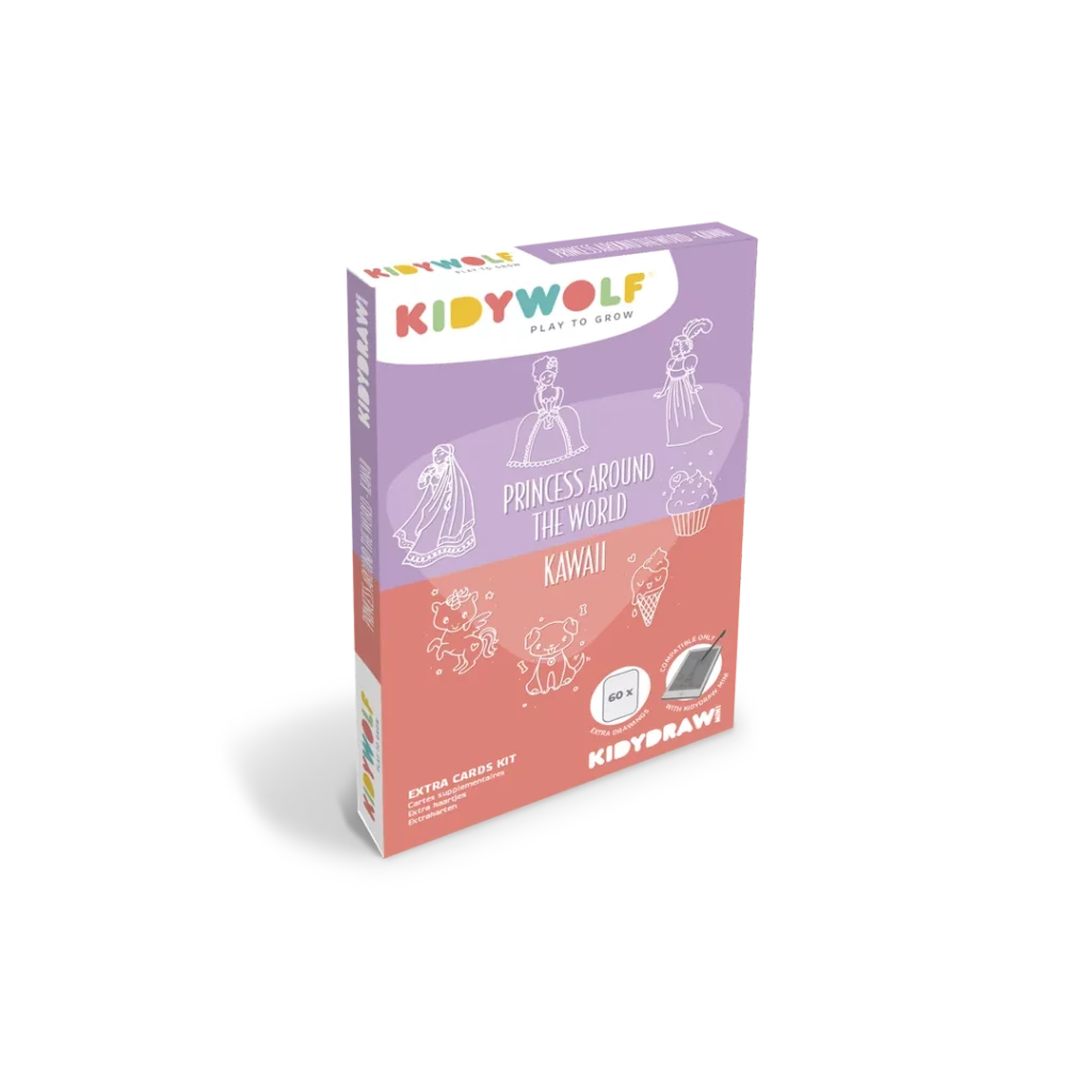 RECHARGE  KIDYDRAW-MINI Cartes thèmes "Kawaii et Princesses "